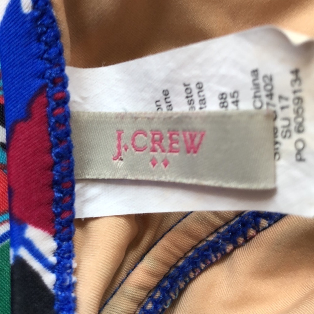 J. CREW FACTORY - Blue, Red & White Floral V-Neck One-Piece Swimsuit -Size Small - Picture 5 of 7